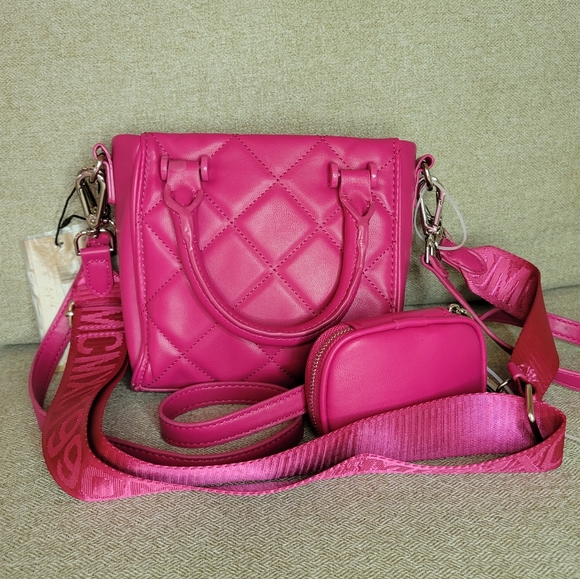 💟 Steve Madden FUSHIA BBabi Crossbody Satchel Bag with Air Pod Case - Picture 3 of 6